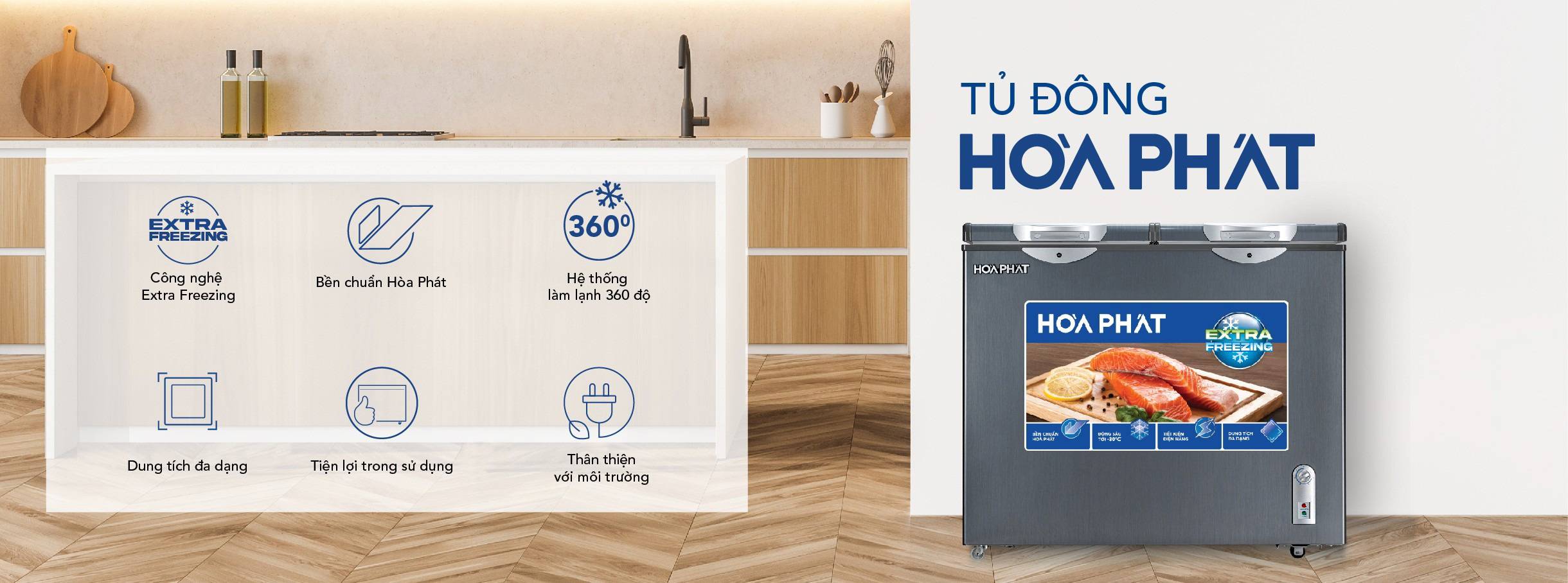 Tủ bảo quản 2 ngăn Hòa Phát 205 lít HPF- BD6205